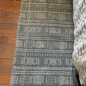 Blue and White Patterned Rug Runner